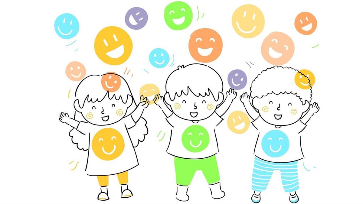 Illustrasjon av glade barn - Klikk for stort bilete