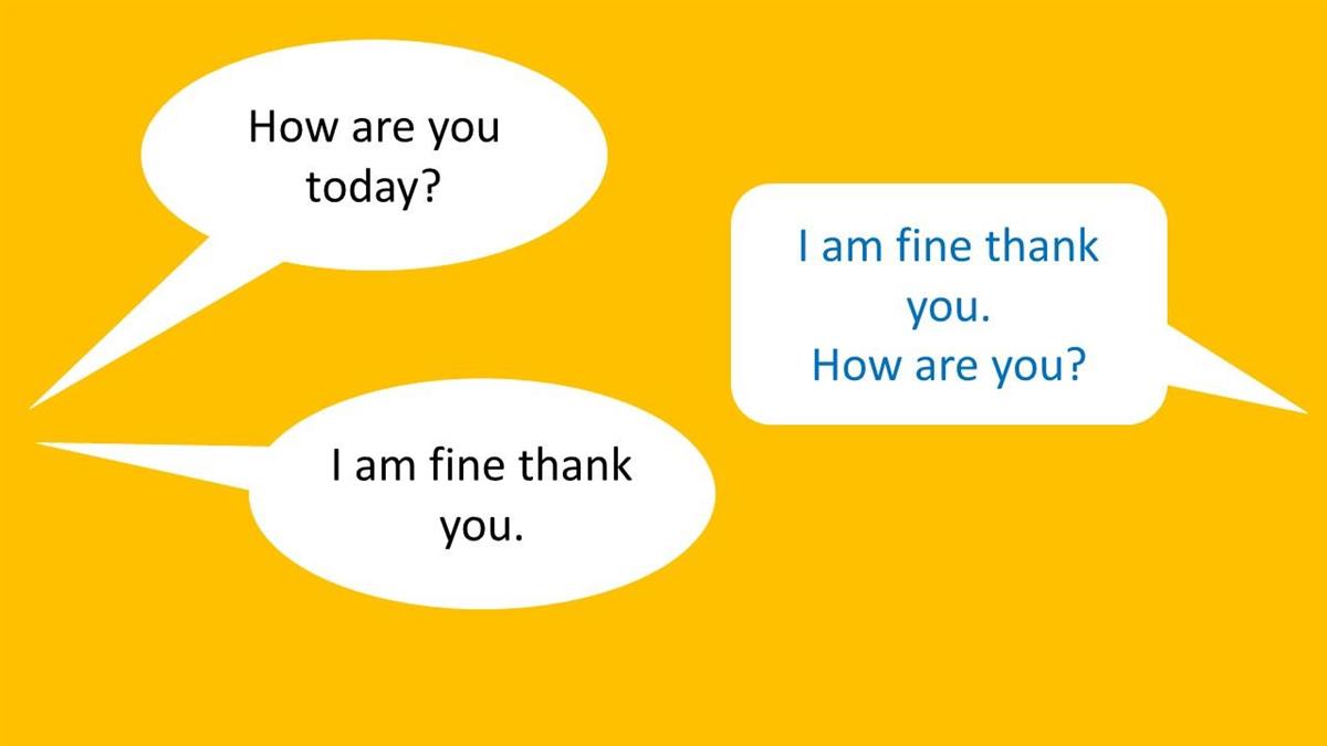How are you today - I am fine thank you. How are you? I am fine thank you. - Klikk for stort bilete