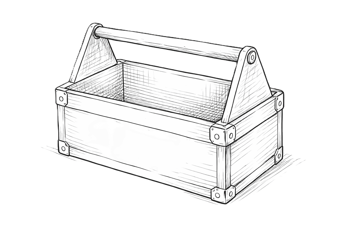 KI-generert bilde av verktøykasse - Klikk for stort bilete